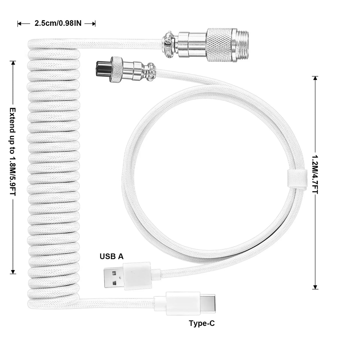 CoreAesthetics™ Custom Coiled Keyboard Cable
